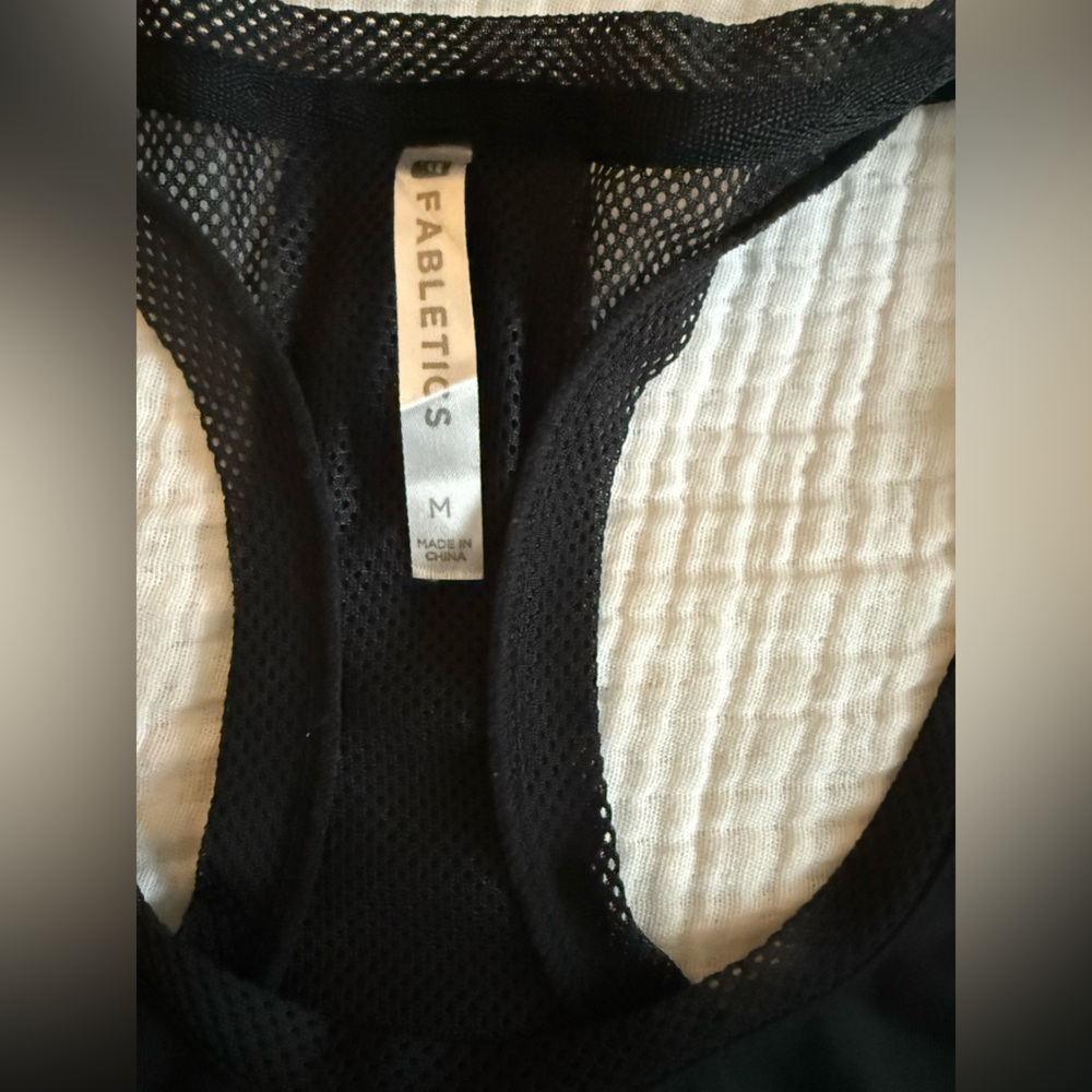Fabletics Black Mesh lined Racerback Tank Top - Picture 2 of 5